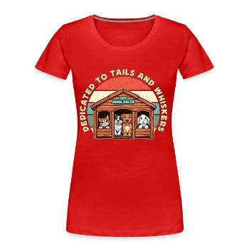 Animal Shelter Dedicated To Tails And Foster Home - Frauen Premium Bio T-Shirt - Rot - Vorne - Mia (176cm)