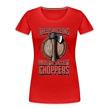 Les chirurgiens arboricoles ont le chirurgien arboricole pour le travail du bois - T-shirt bio Premium Femme - rouge - Devant - Mia (176cm)
