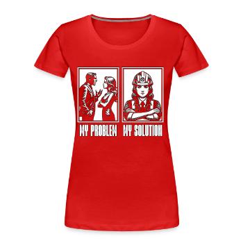 Agent de sécurité Mon problème Mon pictogramme Maman Papa - T-shirt bio Premium Femme - rouge - Devant - Mia (176cm)