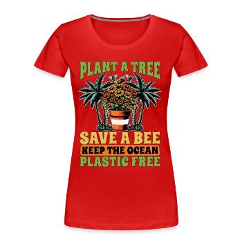 Environmental Scientist Plant A Tree Biologist - Women's Premium Organic T-Shirt - red - Front - Mia (176cm)