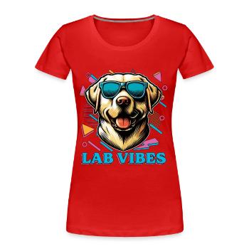Labrador Retriever Lab Vibes Hunting Dog Pet Owner - Frauen Premium Bio T-Shirt - Rot - Vorne - Mia (176cm)