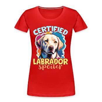Labrador Retriever Certified Labrador Dog Owner - Frauen Premium Bio T-Shirt - Rot - Vorne - Mia (176cm)