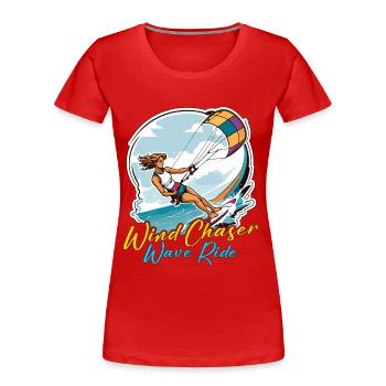 Kiteboarding Wind Chaser Wave Ride Kite Surfer - Frauen Premium Bio T-Shirt - Rot - Vorne - Mia (176cm)