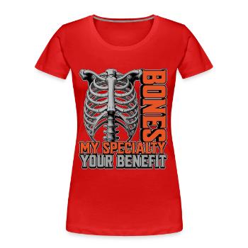 Orthopedic Surgeon Bones My Specialty Orthopedist - Women's Premium Organic T-Shirt - red - Front - Mia (176cm)