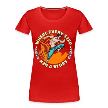 Professeur de danse où chaque pas a une chorégraphie - T-shirt bio Premium Femme - rouge - Devant - Mia (176cm)