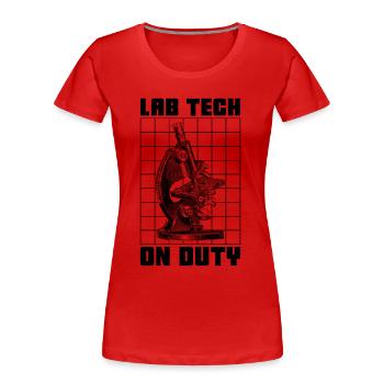 Laboratory Technician Science Lab Tech Gift Idea - Women's Premium Organic T-Shirt - red - Front - Mia (176cm)