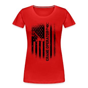 Crane Operator Construction Worker Crane Driver Job Gift Idea - Women's Premium Organic T-Shirt - red - Front - Mia (176cm)