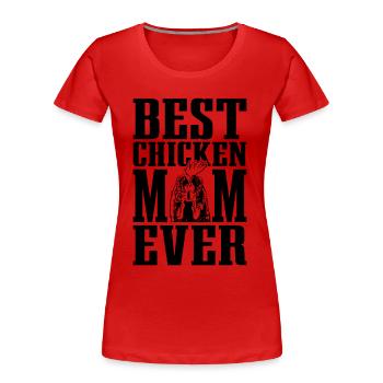 Meilleur poulet maman rétro amoureux de la bite - T-shirt bio Premium Femme - rouge - Devant - Mia (176cm)