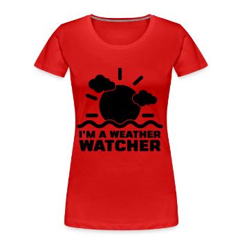 Je suis météorologue spécialiste des prévisions météorologiques - T-shirt bio Premium Femme - rouge - Devant - Mia (176cm)