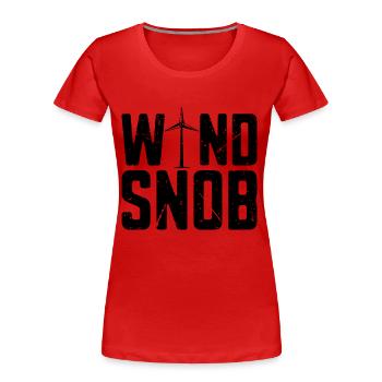 Wind Snob Windmill Green Energy Turbine Technician - Women's Premium Organic T-Shirt - red - Front - Mia (176cm)