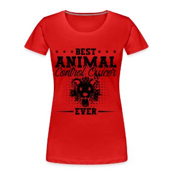 Meilleur gardien d’animaux de contrôle des animaux - T-shirt bio Premium Femme - rouge - Devant - Mia (176cm)