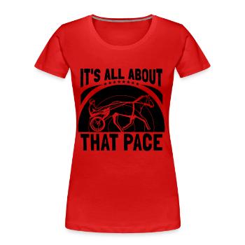 It's All About Horse Racing Equines Horse Racer - Women's Premium Organic T-Shirt - red - Front - Mia (176cm)