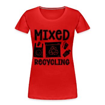 Mixed Recycling Eco Friendly Conservation Recycler - Frauen Premium Bio T-Shirt - Rot - Vorne - Mia (176cm)