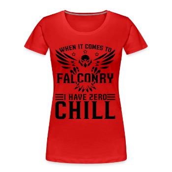 Quand ça vient Fauconnerie Chasse aux oiseaux Sport Fauconnier - T-shirt bio Premium Femme - rouge - Devant - Mia (176cm)