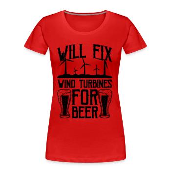 Will Fix Wind Renewable Energy Turbine Technician - Women's Premium Organic T-Shirt - red - Front - Mia (176cm)