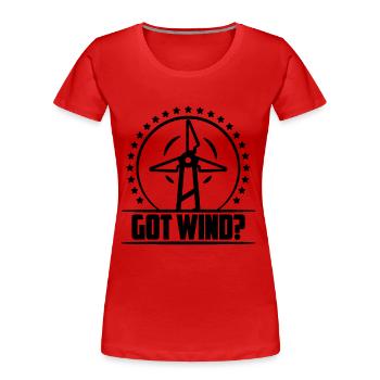 Got Wind Loves Renewable Energy Turbine Technician - Women's Premium Organic T-Shirt - red - Front - Mia (176cm)