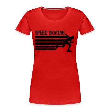 Speed Skating Retro Winter Sports Speed Skater - Women's Premium Organic T-Shirt - red - Front - Mia (176cm)