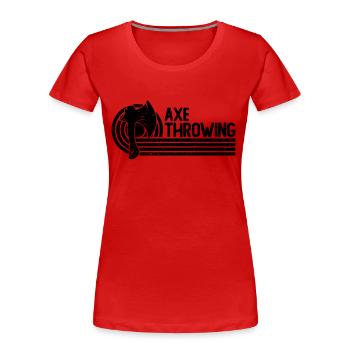 Lancer de hache Rétro Double Ax Bullseye Lanceur de hache - T-shirt bio Premium Femme - rouge - Devant - Mia (176cm)