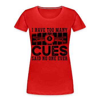J’ai trop de repères Retro Billiard Billard Joueur - T-shirt bio Premium Femme - rouge - Devant - Mia (176cm)