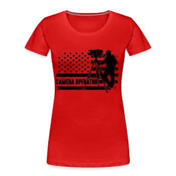 Camera Operator Retro Movie Maker Camera Operators - Frauen Premium Bio T-Shirt - Rot - Vorne - Mia (176cm)