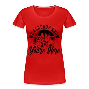 Nous connaissons déjà l’amoureux du berger allemand de chien policier - T-shirt bio Premium Femme - rouge - Devant - Mia (176cm)