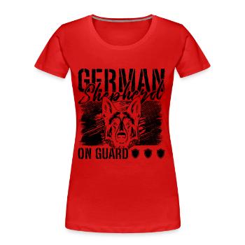 German Shepherd On Guard Pet German Shepherd Lover - Frauen Premium Bio T-Shirt - Rot - Vorne - Mia (176cm)