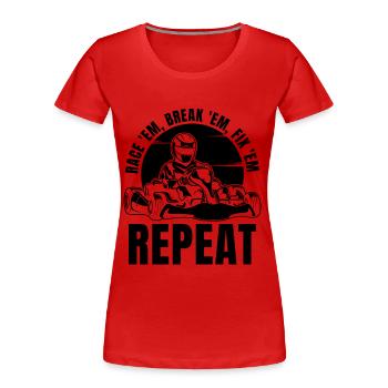 Race 'Em Break 'Em Kart Racing Karting Kart Racer - Frauen Premium Bio T-Shirt - Rot - Vorne - Mia (176cm)