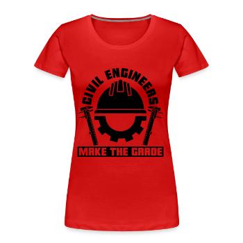 Civil Engineers Make The Grade Project Engineer - Frauen Premium Bio T-Shirt - Rot - Vorne - Mia (176cm)