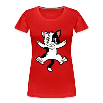 Kätzchen Katze Katzen Krallen Miau Kinder Baby - Frauen Premium Bio T-Shirt - Rot - Vorne - Mia (176cm)
