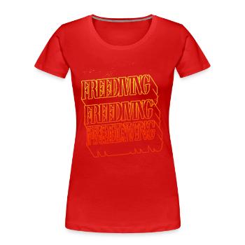 Freediving Apnoetauchen Freitauchen Tauchen - Frauen Premium Bio T-Shirt - Rot - Vorne - Mia (176cm)
