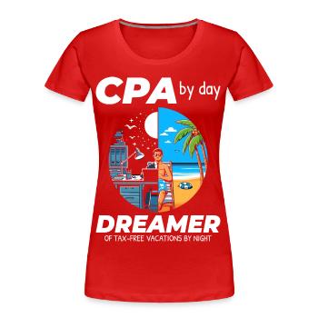 CPA Daydreams : Concilier travail et bonheur à Split - T-shirt bio Premium Femme - rouge - Devant - Mia (176cm)
