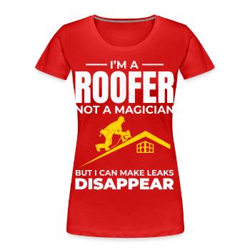 Roofer Roofing Roof Repair Mechanic Contractor - Women's Premium Organic T-Shirt - red - Front - Mia (176cm)