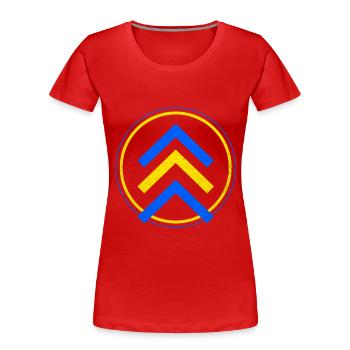 Down Syndrom - Frauen Premium Bio T-Shirt - Rot - Vorne - Mia (176cm)