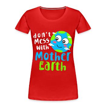 Earth Day - Women's Premium Organic T-Shirt - red - Front - Mia (176cm)