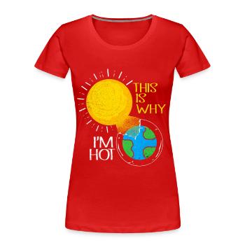 Earth Day - Women's Premium Organic T-Shirt - red - Front - Mia (176cm)