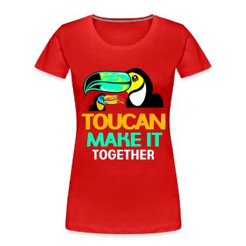 Tukan cadeau jungle tropical oiseaux bec - T-shirt bio Premium Femme - rouge - Devant - Mia (176cm)