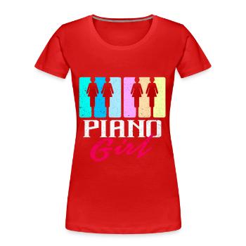 Piano - Frauen Premium Bio T-Shirt - Rot - Vorne - Mia (176cm)