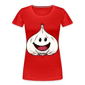 Knoblauch Knobi Gemüse Knoblauchzehe Zwiebel - Frauen Premium Bio T-Shirt - Rot - Vorne - Mia (176cm)