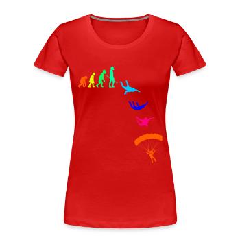 Parachute Parachuting Skydiving - Women's Premium Organic T-Shirt - red - Front - Mia (176cm)
