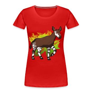Okapi - T-shirt bio Premium Femme - rouge - Devant - Mia (176cm)