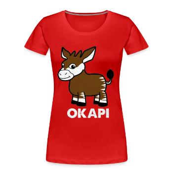 Okapi - T-shirt bio Premium Femme - rouge - Devant - Mia (176cm)
