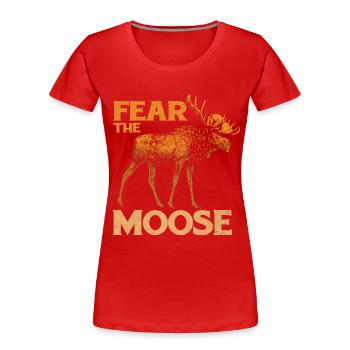 Elk - Women's Premium Organic T-Shirt - red - Front - Mia (176cm)