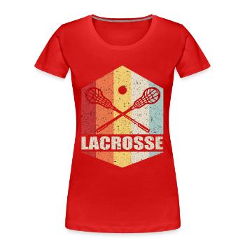 Lacrosse - Frauen Premium Bio T-Shirt - Rot - Vorne - Mia (176cm)