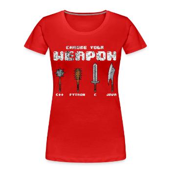 C++ Phyton C Java Software Programmer Coder Witz - Frauen Premium Bio T-Shirt - Rot - Vorne - Mia (176cm)