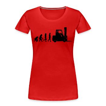 Evolution Staplerfahrer - Frauen Premium Bio T-Shirt - Rot - Vorne - Mia (176cm)