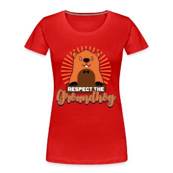 Groundhog Day - Frauen Premium Bio T-Shirt - Rot - Vorne - Mia (176cm)
