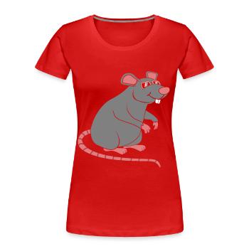 rat - Women's Premium Organic T-Shirt - red - Front - Mia (176cm)