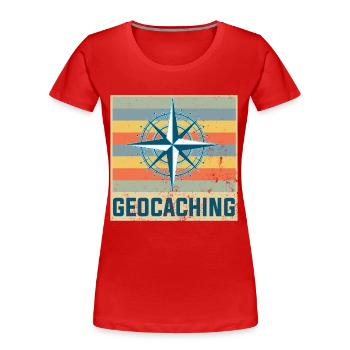 geocaching - Frauen Premium Bio T-Shirt - Rot - Vorne - Mia (176cm)