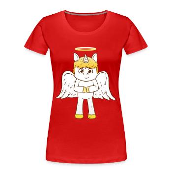 Unicorn Angel - Frauen Premium Bio T-Shirt - Rot - Vorne - Mia (176cm)