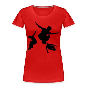 Parkour Freerunner Parcours Backflip - Frauen Premium Bio T-Shirt - Rot - Vorne - Mia (176cm)